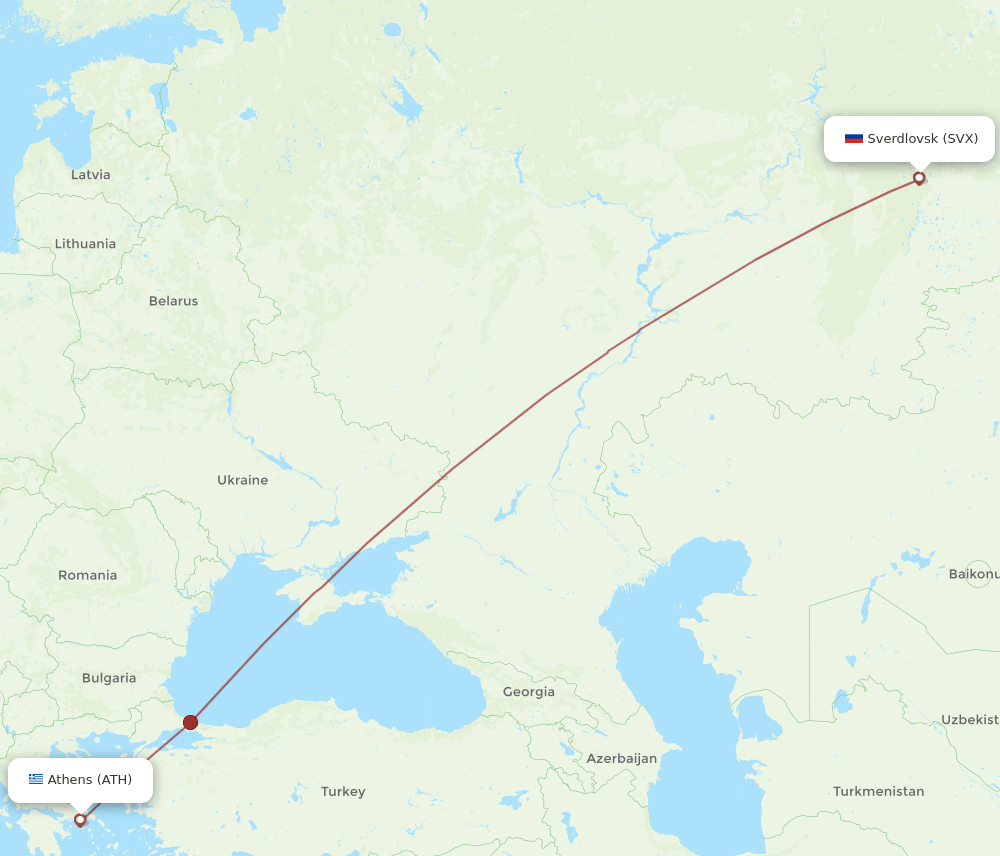 ATH-SVX flight routes