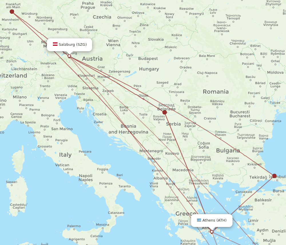 ATH-SZG flight routes