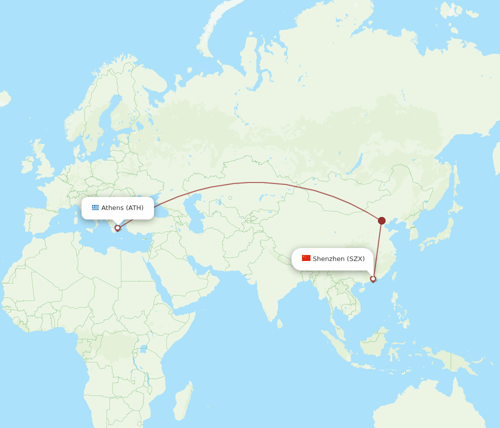 ATH-SZX flight routes