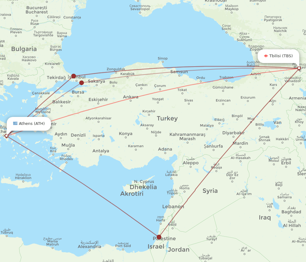 ATH-TBS flight routes