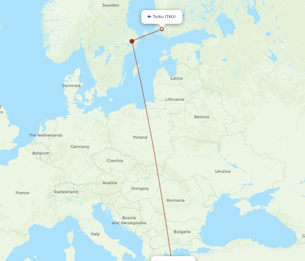 ATH to TKU flights and routes map
