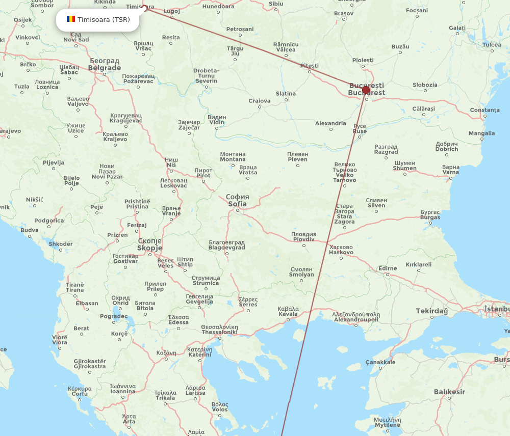 ATH to TSR flights and routes map