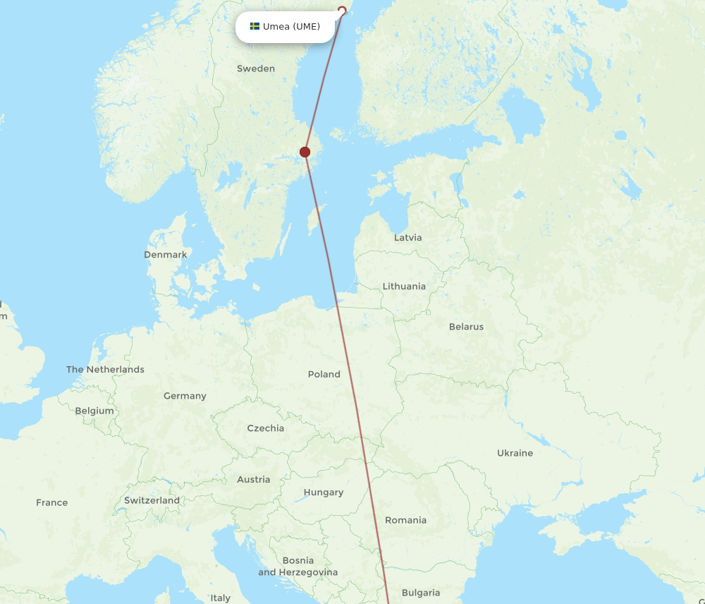 ATH-UME flight routes