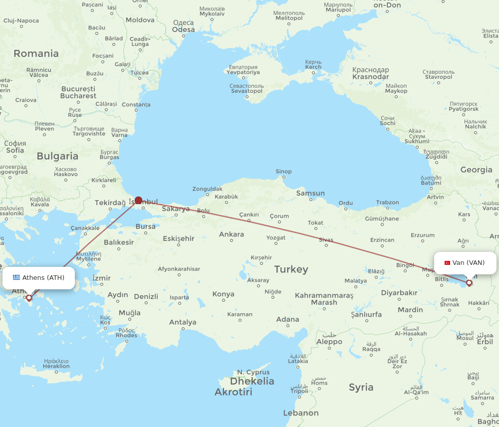 ATH-VAN flight routes