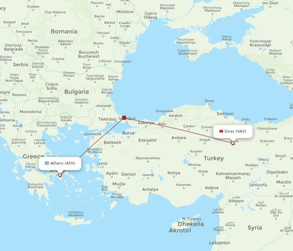 ATH-VAS flight routes