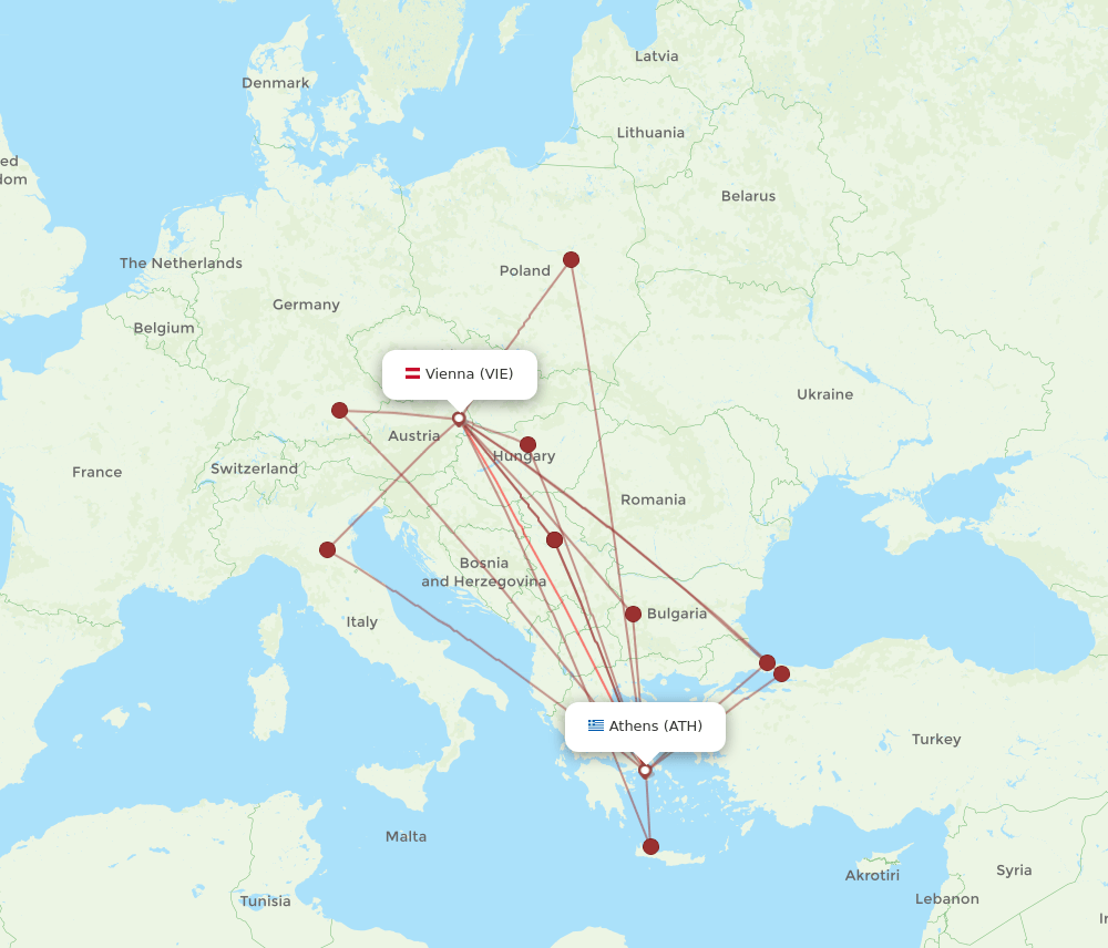 ATH-VIE flight routes