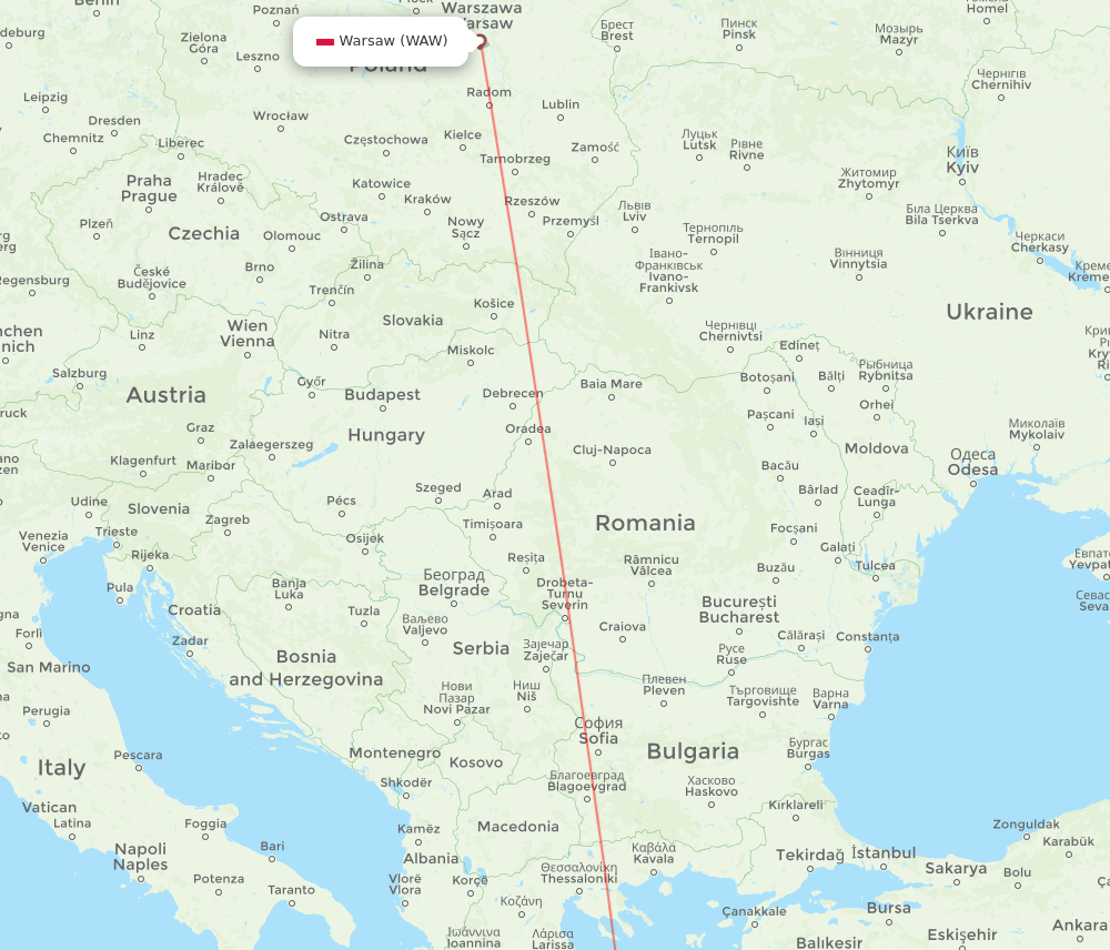 ATH-WAW flight routes