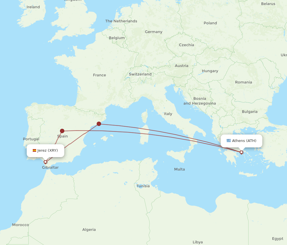 ATH-XRY flight routes
