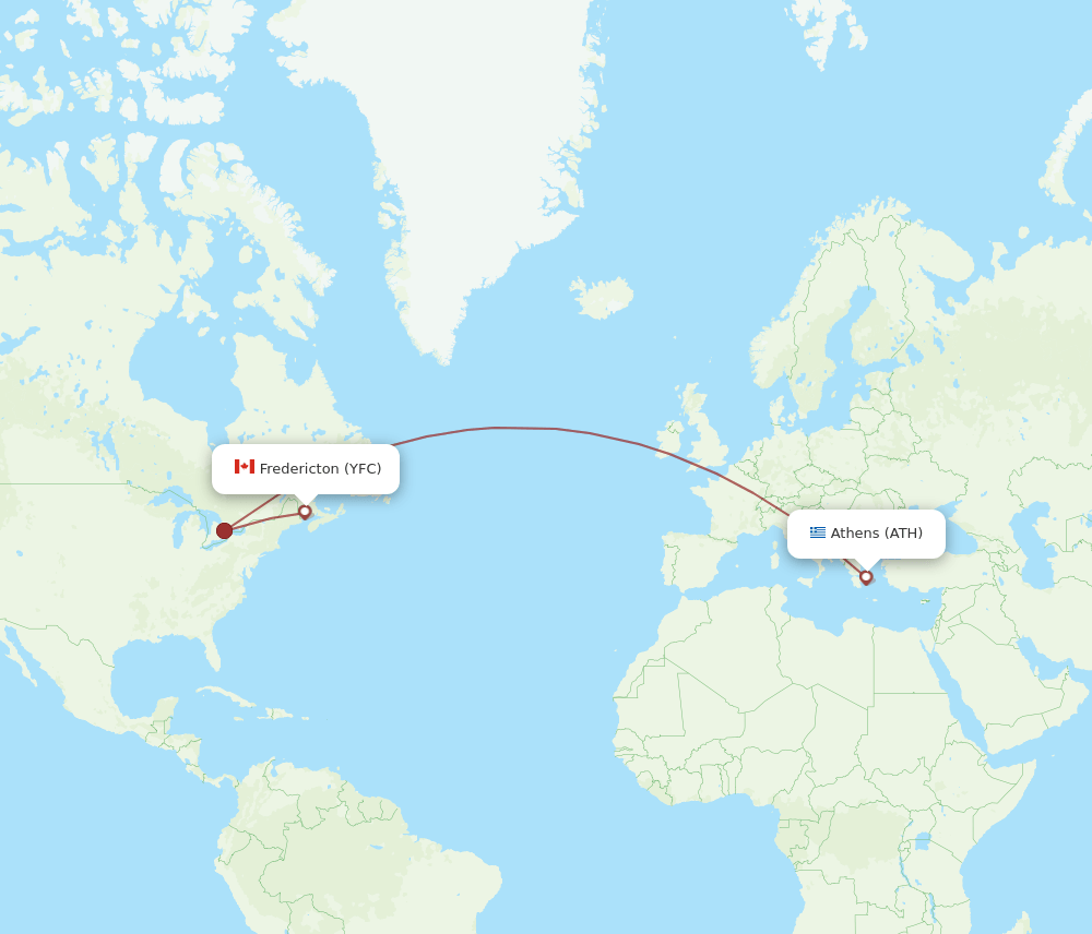 ATH-YFC flight routes