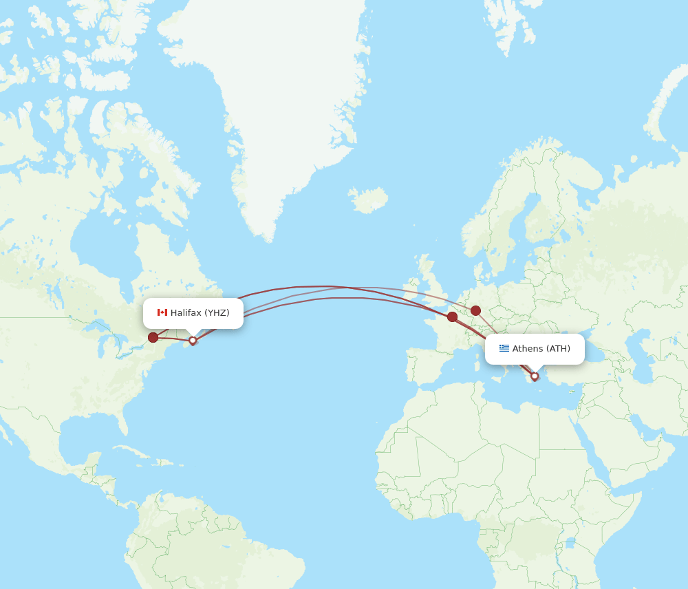ATH-YHZ flight routes