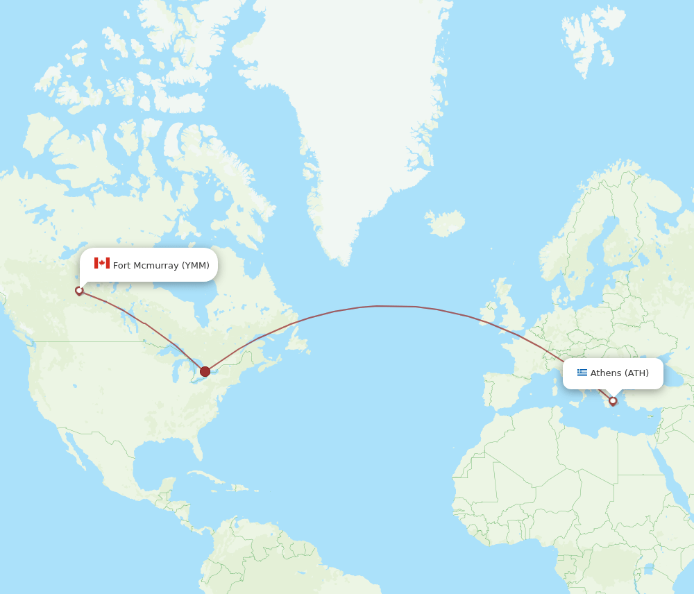 ATH-YMM flight routes