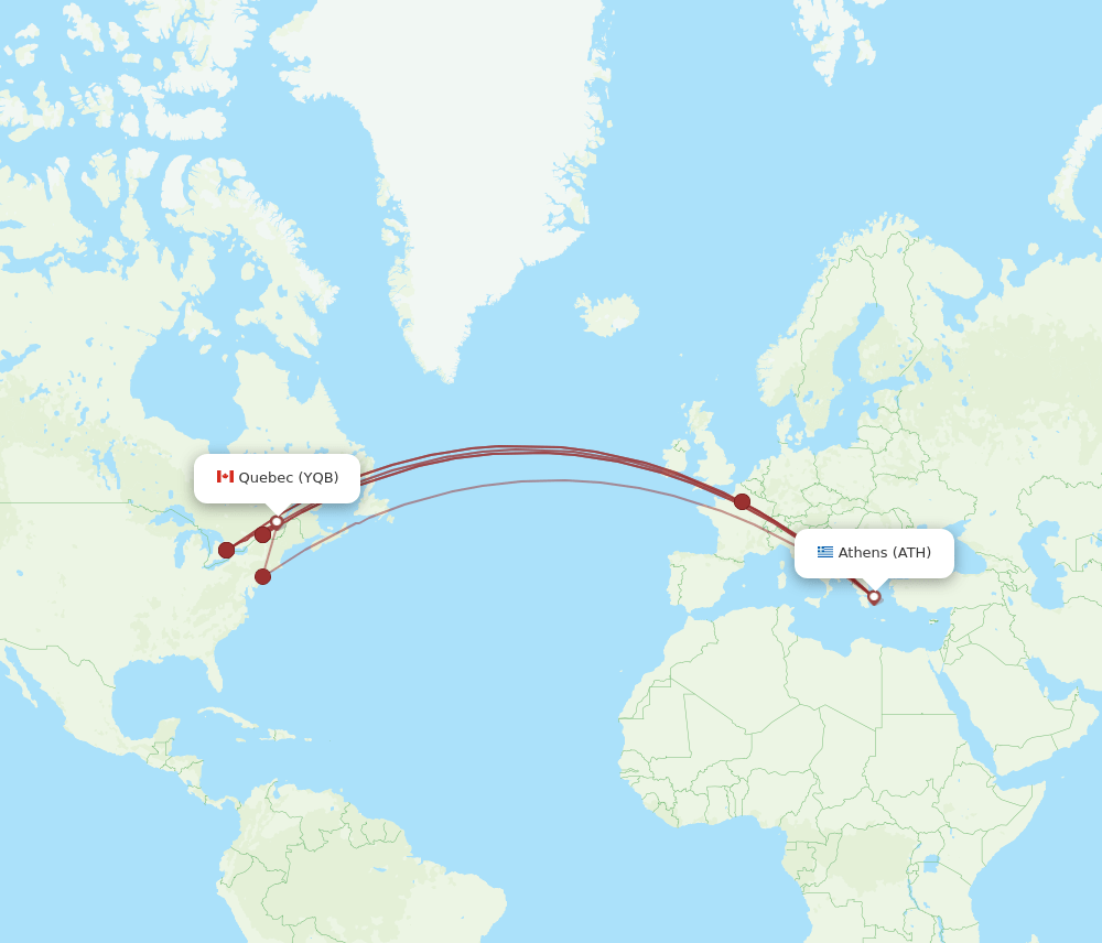 ATH-YQB flight routes