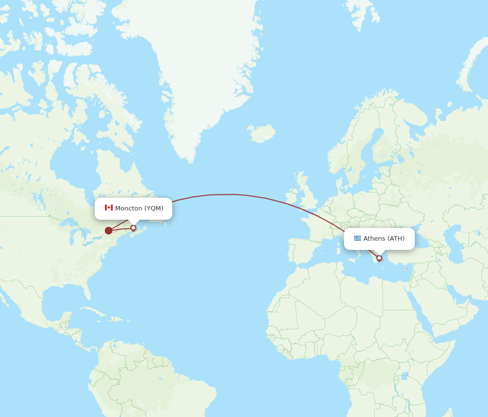 ATH-YQM flight routes