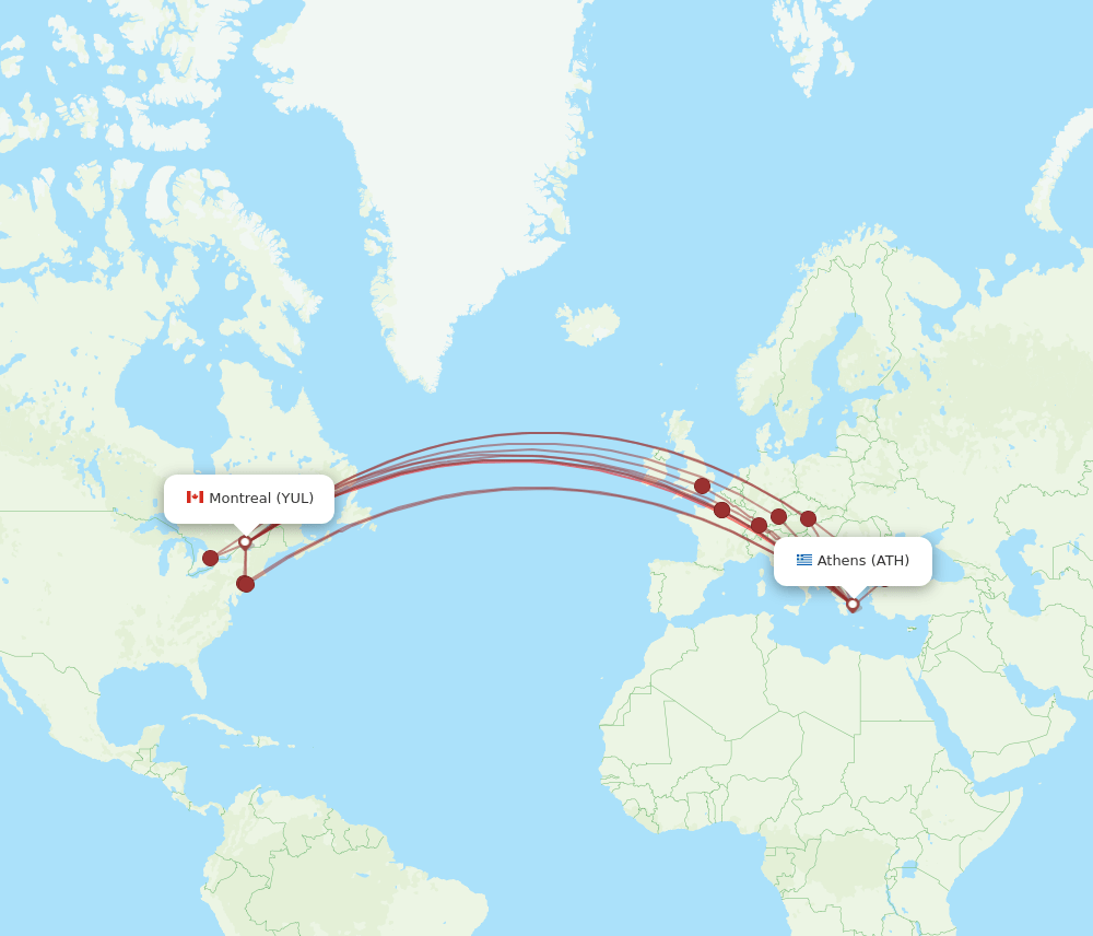 ATH-YUL flight routes