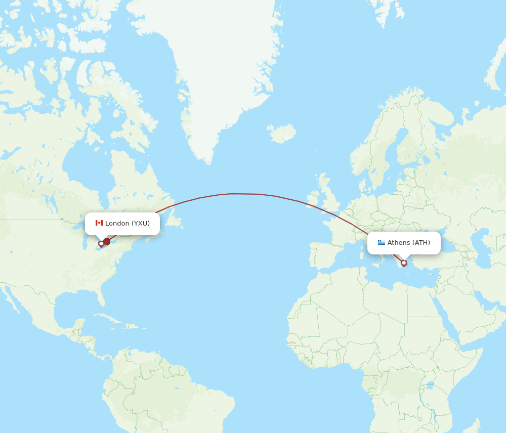 ATH-YXU flight routes