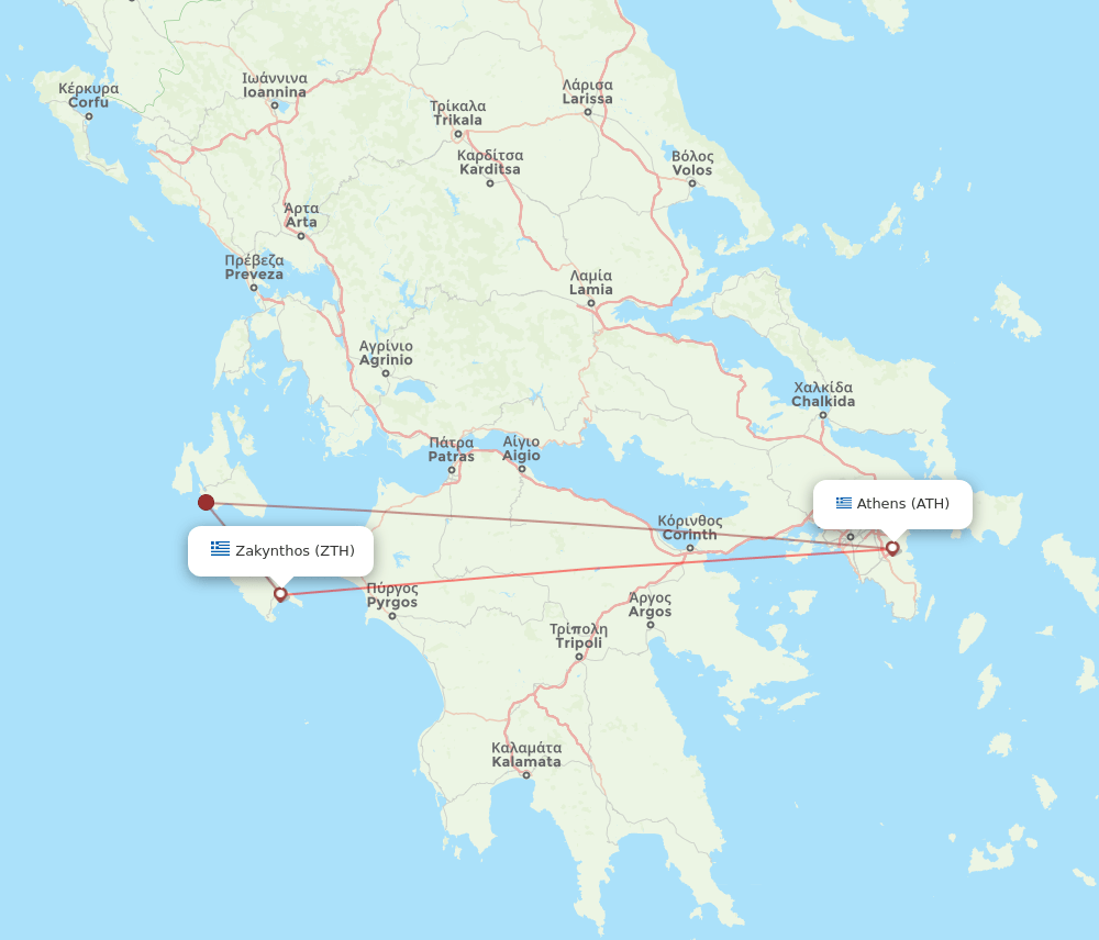 ATH-ZTH flight routes