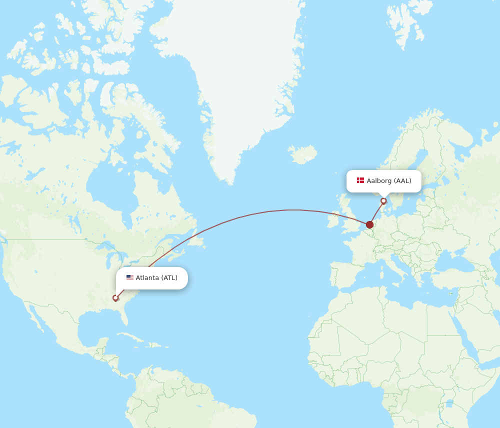 ATL-AAL flight routes