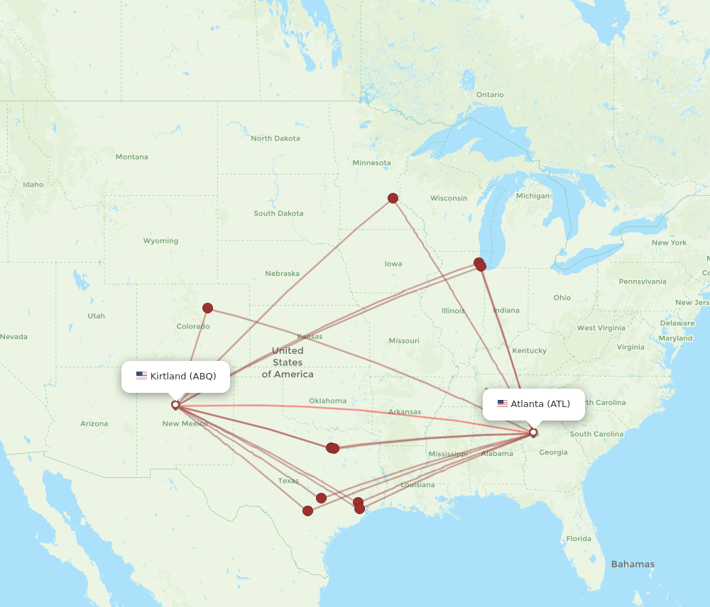 ATL-ABQ flight routes