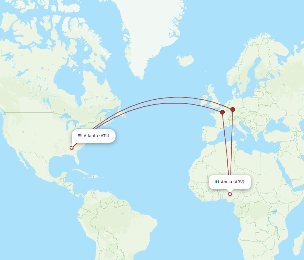 ATL-ABV flight routes