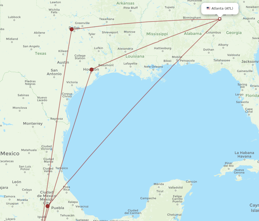 ATL-ACA flight routes