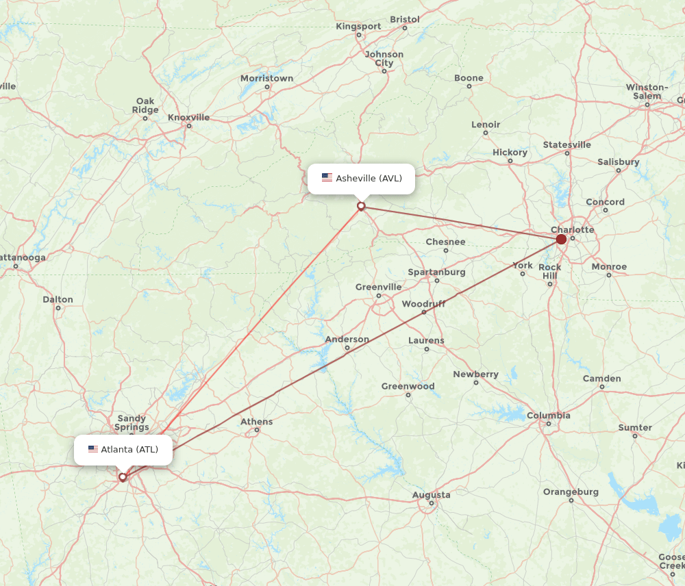 ATL-AVL flight routes