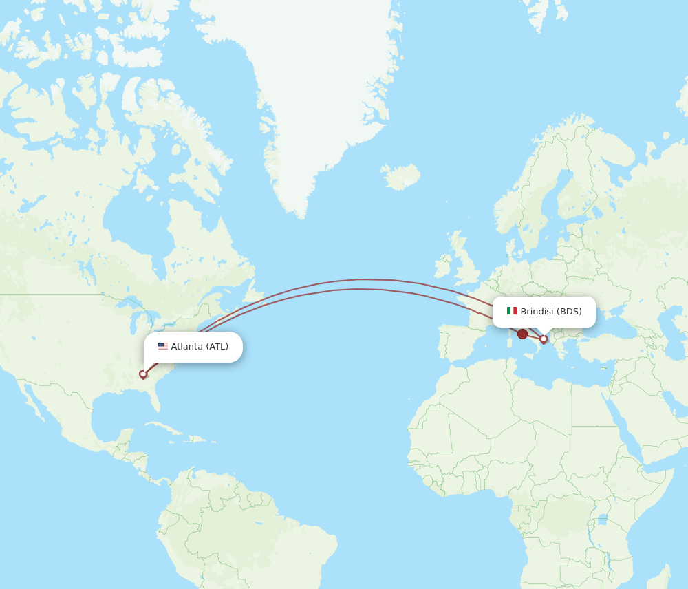 ATL-BDS flight routes