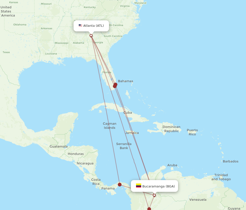 ATL-BGA flight routes