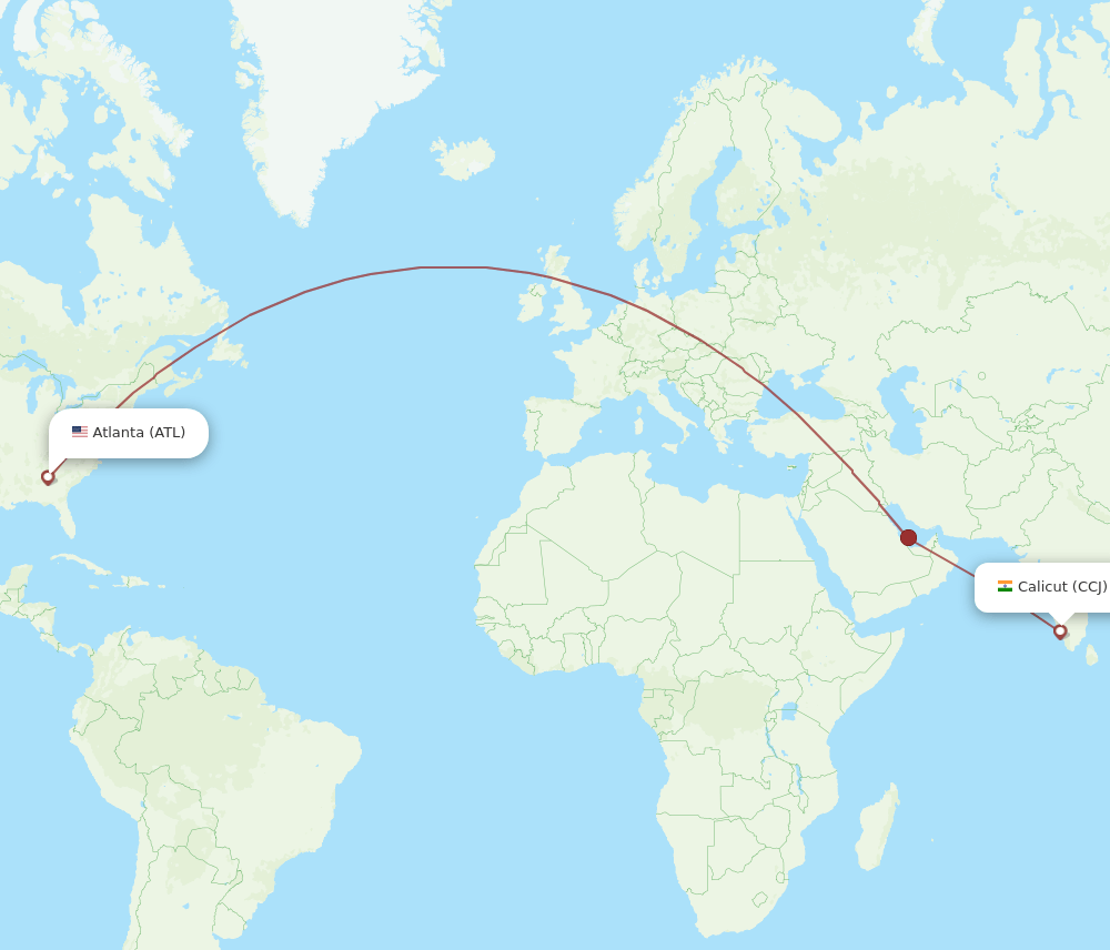 ATL-CCJ flight routes