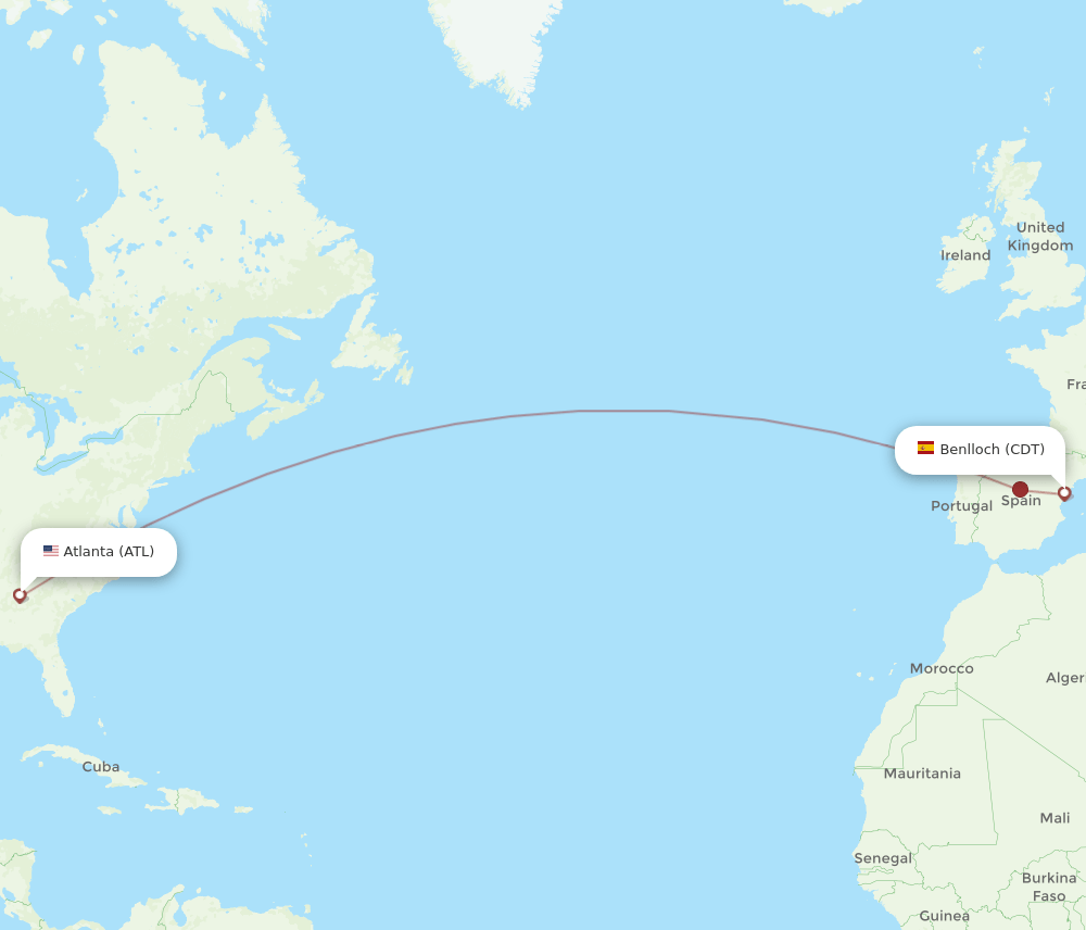ATL-CDT flight routes