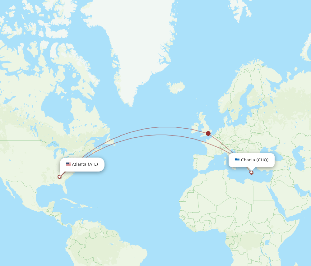 ATL-CHQ flight routes