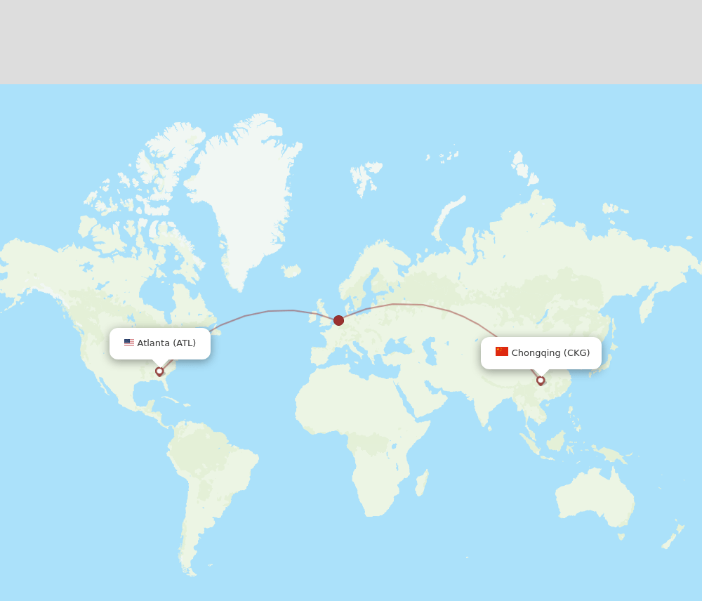 ATL-CKG flight routes