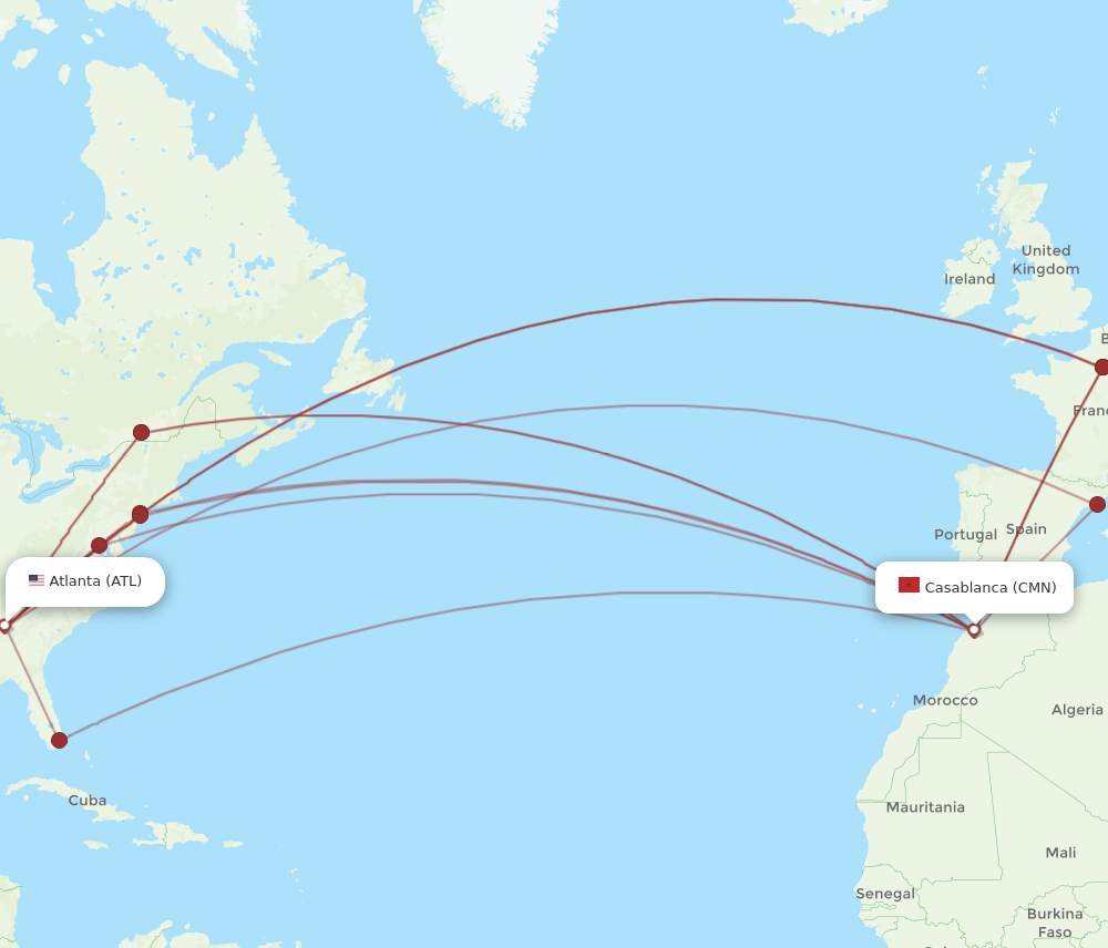 ATL-CMN flight routes