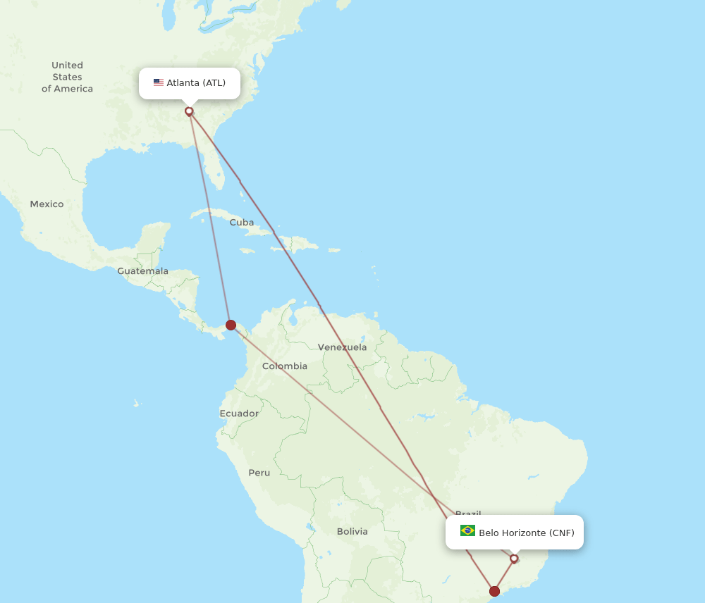 ATL-CNF flight routes