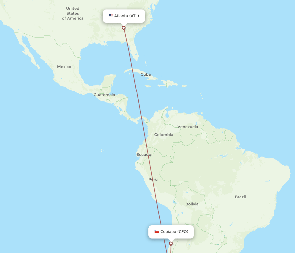 ATL-CPO flight routes