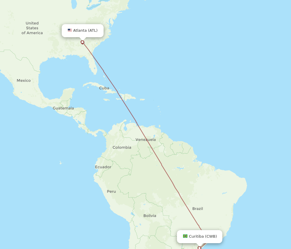 ATL-CWB flight routes