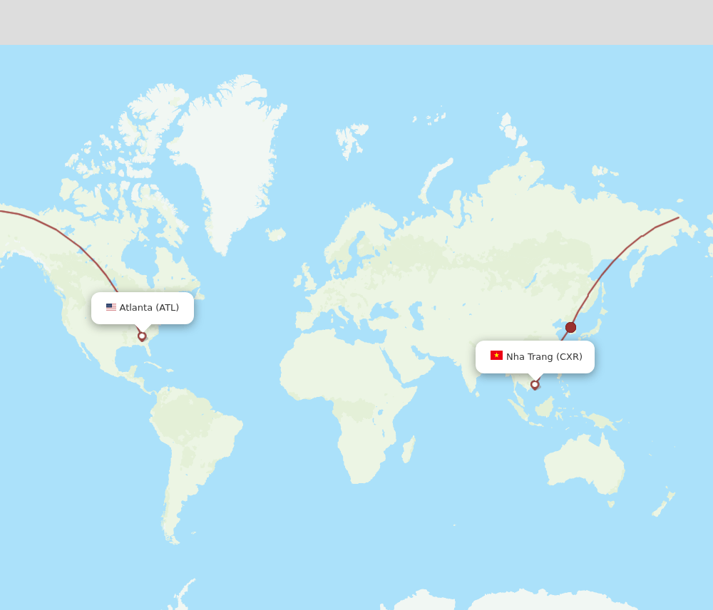 ATL to CXR flights and routes map