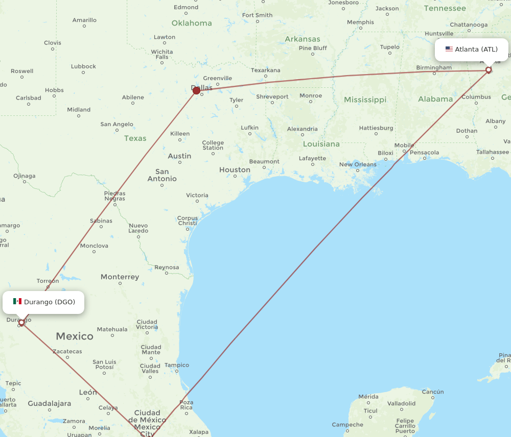 ATL-DGO flight routes