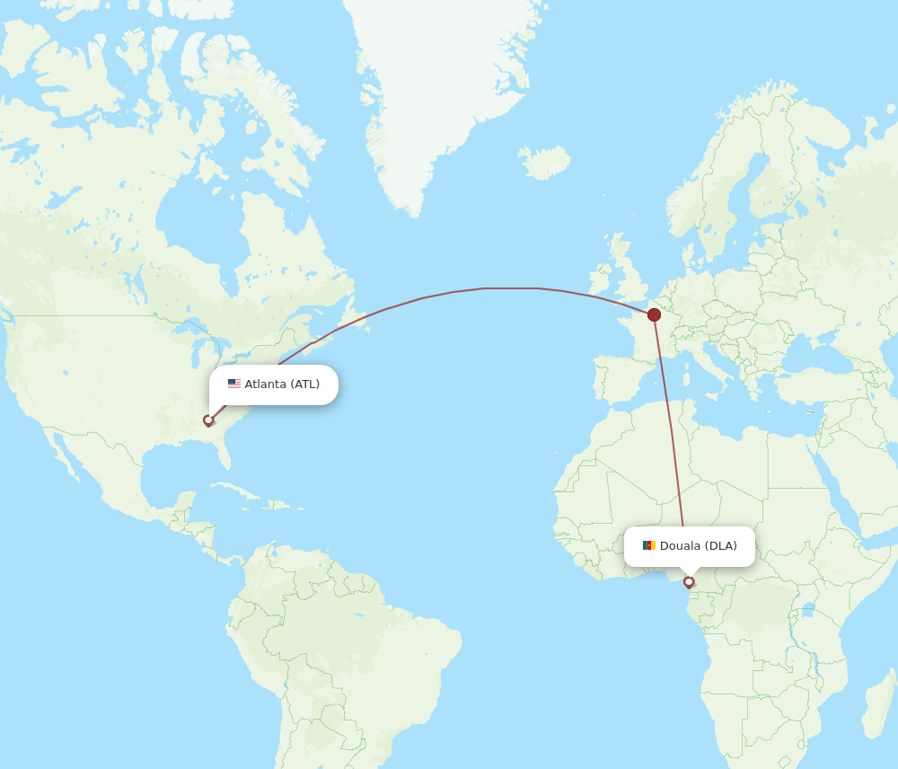 ATL-DLA flight routes