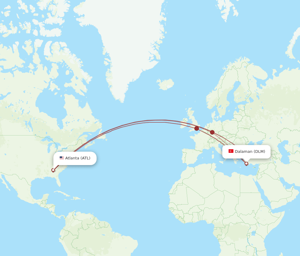 ATL-DLM flight routes