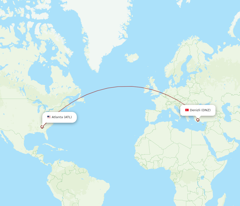 ATL-DNZ flight routes