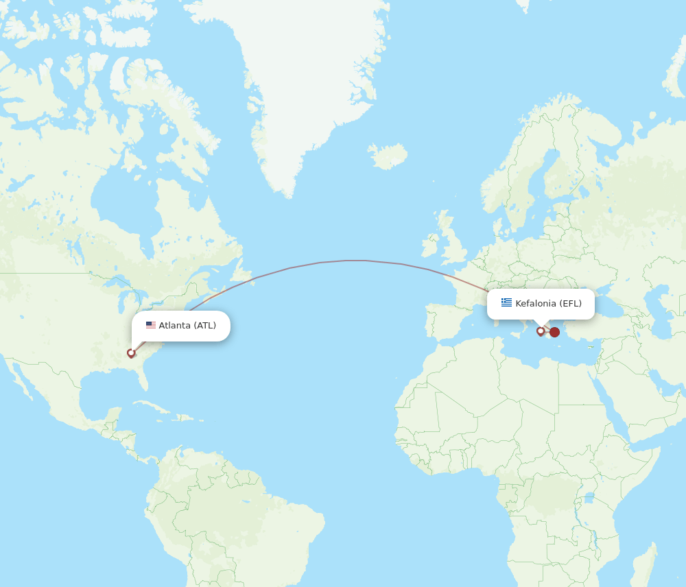 ATL-EFL flight routes