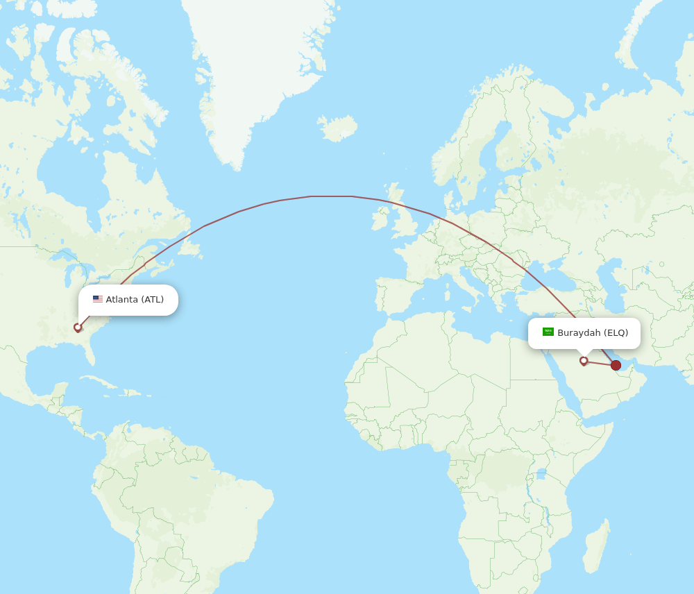 ATL-ELQ flight routes
