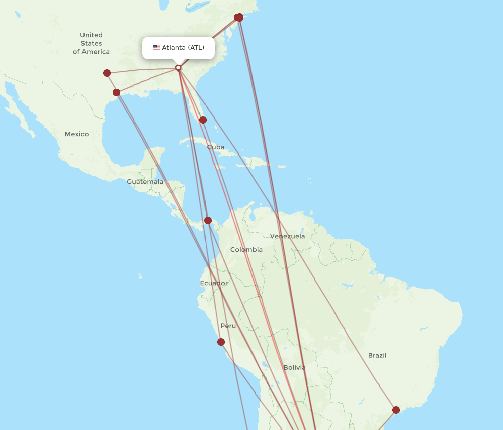 ATL-EZE flight routes