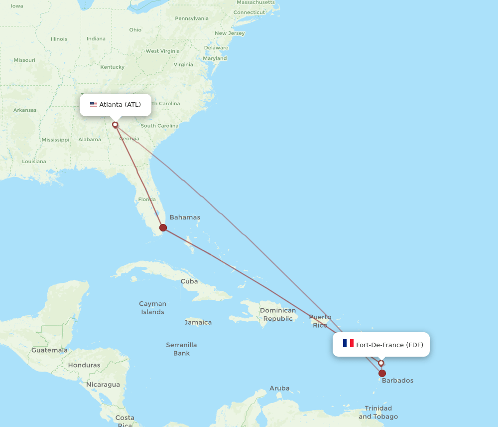 ATL-FDF flight routes