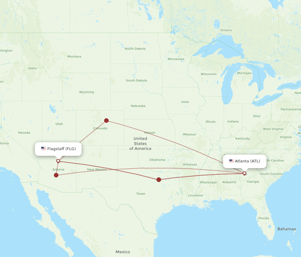 ATL-FLG flight routes