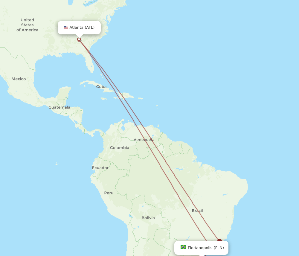 ATL-FLN flight routes