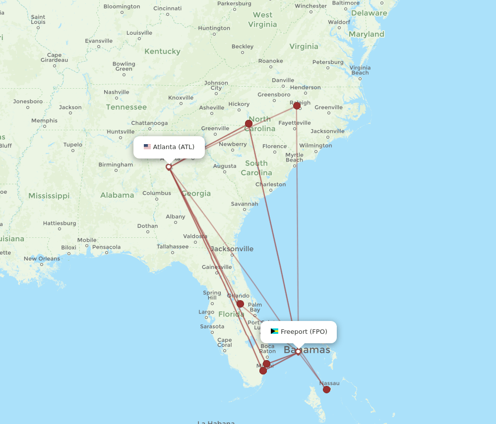 ATL-FPO flight routes