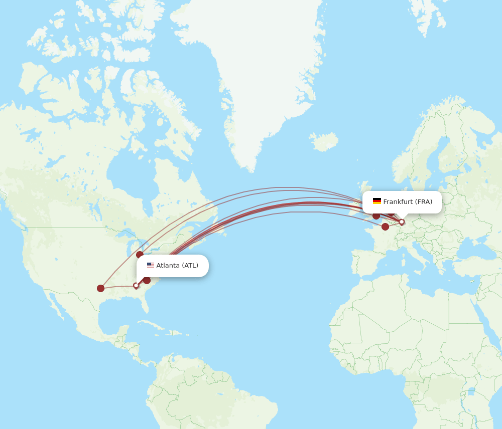 ATL-FRA flight routes