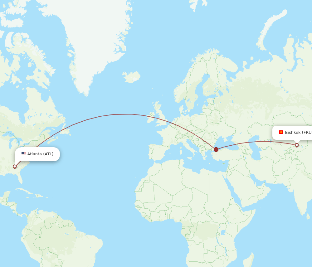 ATL to FRU flights and routes map