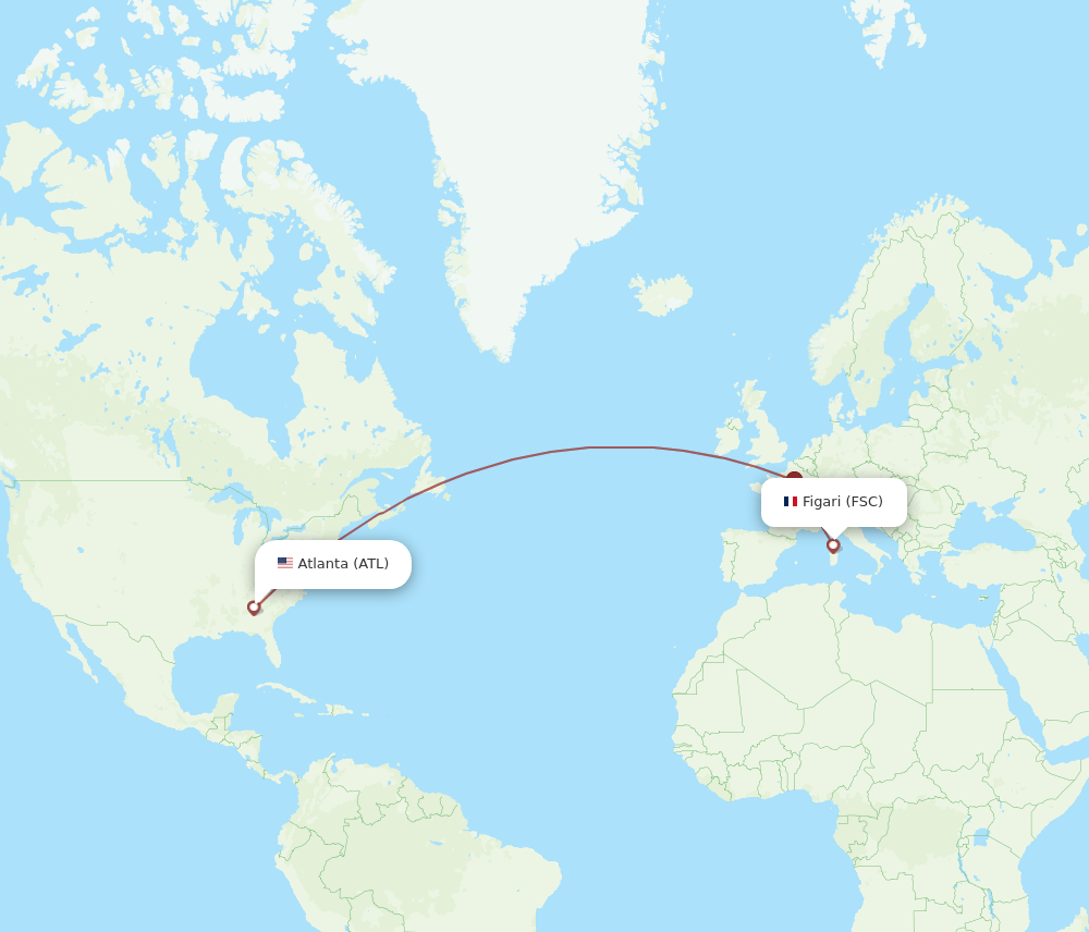 ATL-FSC flight routes